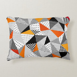 Triangular Fashion: Vintage Polygonal Elegance. Decorative Cushion