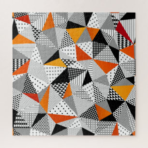 Triangular Fashion: Vintage Polygonal Elegance. Jigsaw Puzzle