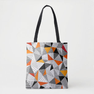 Triangular Fashion: Vintage Polygonal Elegance. Tote Bag