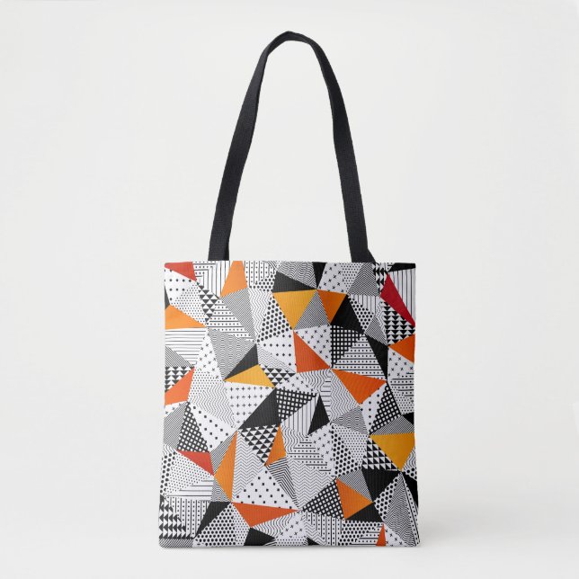 Triangular Fashion: Vintage Polygonal Elegance. Tote Bag (Front)