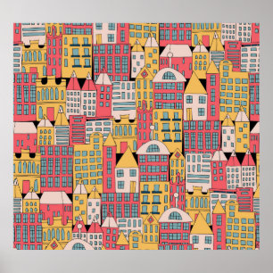 Triangular Geometric: Colourful Abstract Backgroun Poster