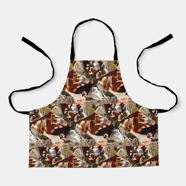 Triangular Meerkat Photo Collage, Kids Apron (Front)