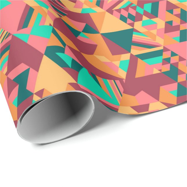 Triangular mosaic in orange wrapping paper (Roll Corner)