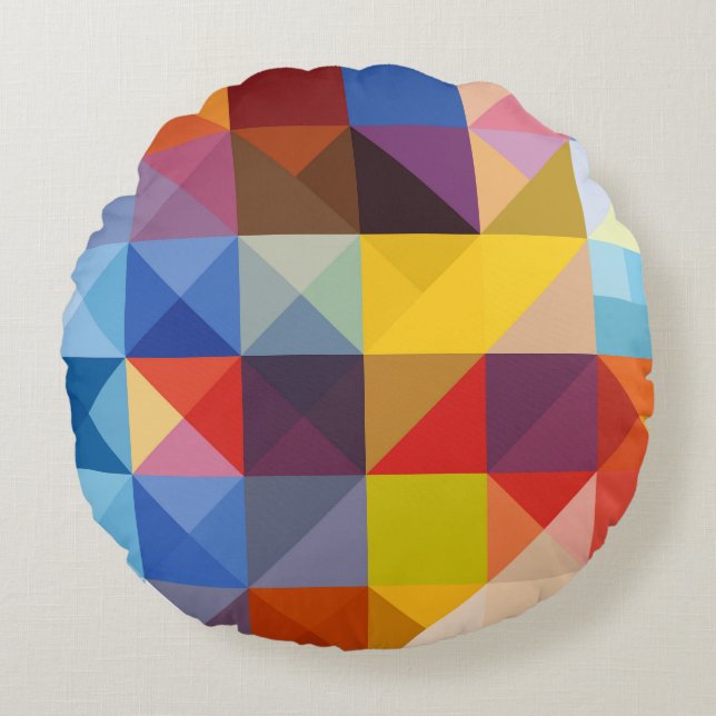 Triangular Mosaic Round Cushion (Front)