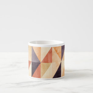 Triangular Mosaic Watercolor Earthy Pattern Espresso Cup