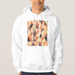 Triangular Mosaic Watercolor Earthy Pattern Hoodie