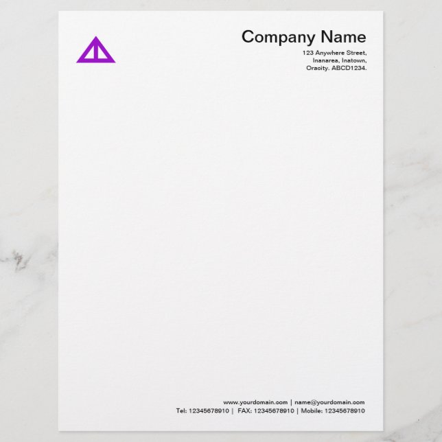 Triangular Shape 02 - Purple Personalized Letterhead (Front)
