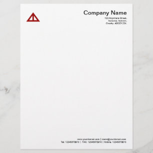 Triangular Shape 02 - Ruby Red Personalised Letterhead