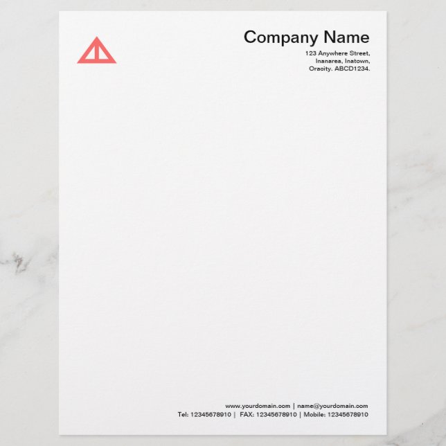 Triangular Shape 02 - Tropical Pink Custom Letterhead (Front)