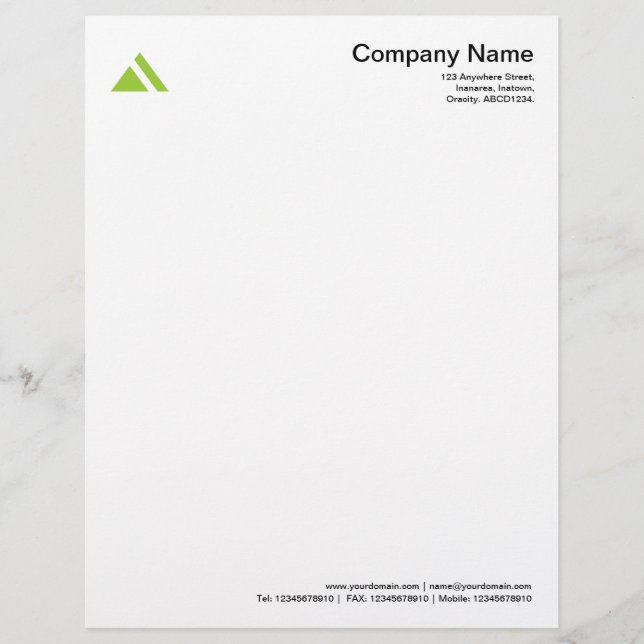 Triangular Shape 03 - Martian Green Letterhead (Front)