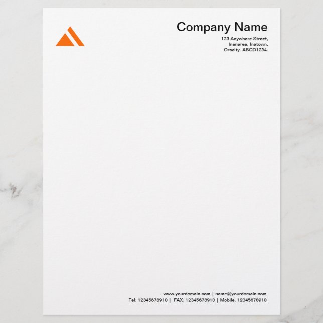 Triangular Shape 03 - Orange Letterhead Template (Front)