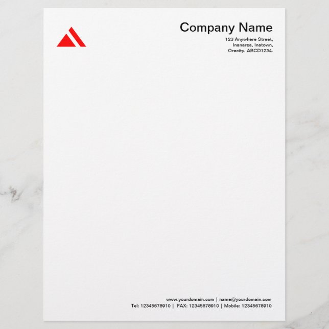 Triangular Shape 03 - Red Personalised Letterhead (Front)