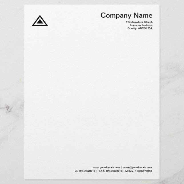 Triangular Shape - Black Customized Letterhead (Front)
