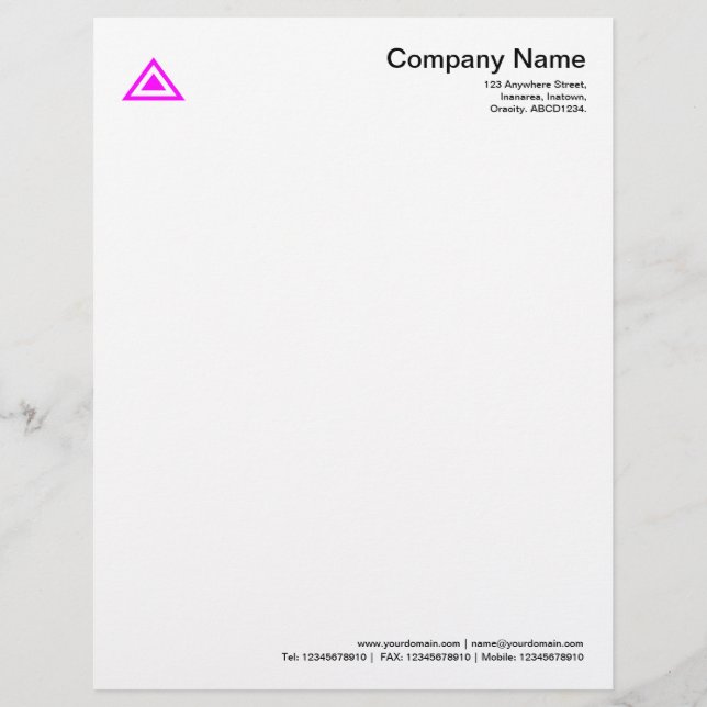 Triangular Shape - Magenta Personalized Letterhead (Front)