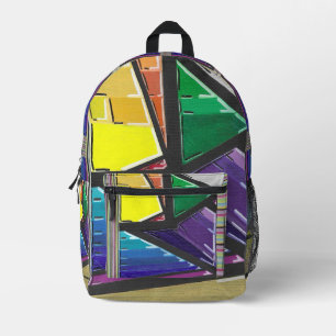 Triangulated Colors Printed Backpack