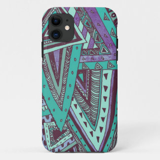 Triangulated Teal iPhone 11 Case