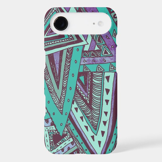 Triangulated Teal Case-Mate iPhone Case (Back)