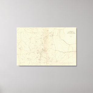 Triangulation Map of Colorado Canvas Print