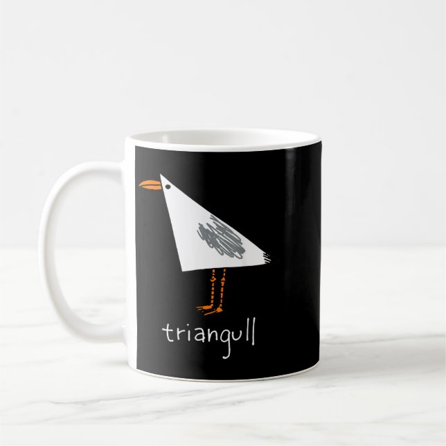 Triangull Triangle Seagull Funny Bird Pun Math Coffee Mug (Left)