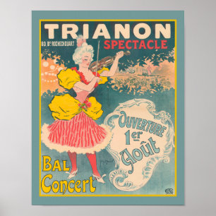Trianon Spectacle Bal Concert Art Nouveau Poster