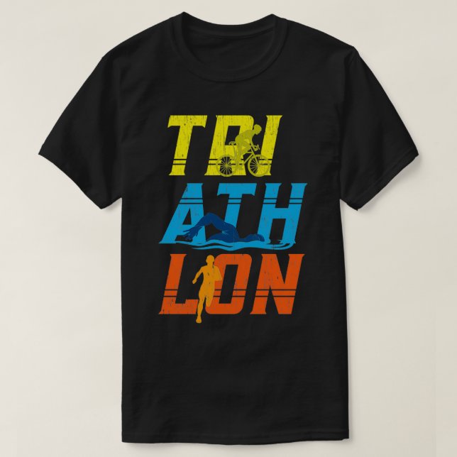 Triathle Triathle Triathlon Swim Run Bicycle Ride  T-Shirt (Design Front)