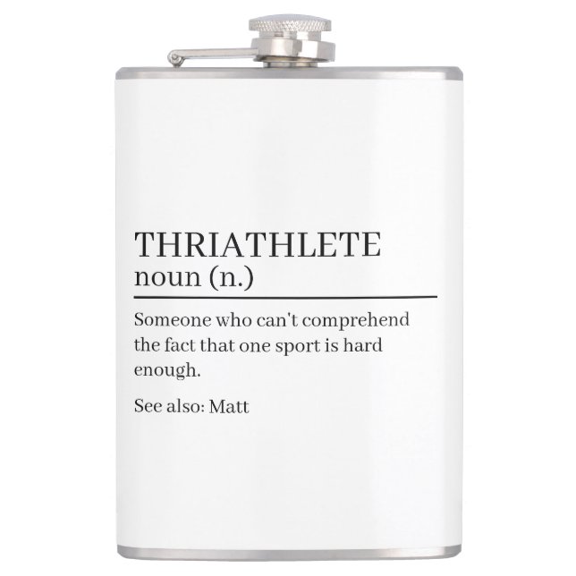 Triathlete definition gift, name definition  hip flask (Front)