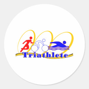 Triathlete - Run Bike Swim Classic Round Sticker