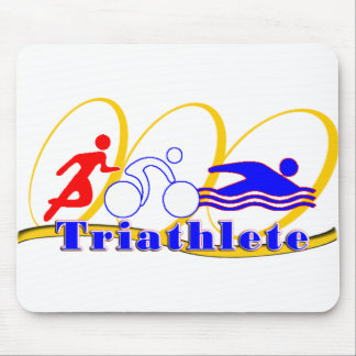 Triathlete SWIM RUN BIKE Mouse Mat