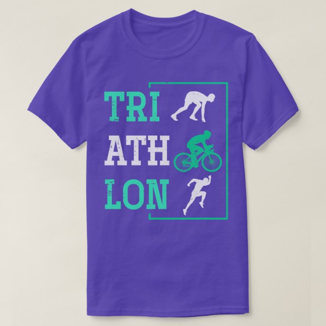 Triathlete Swimming Running Cycling Triathlon T-Shirt (Design Front)