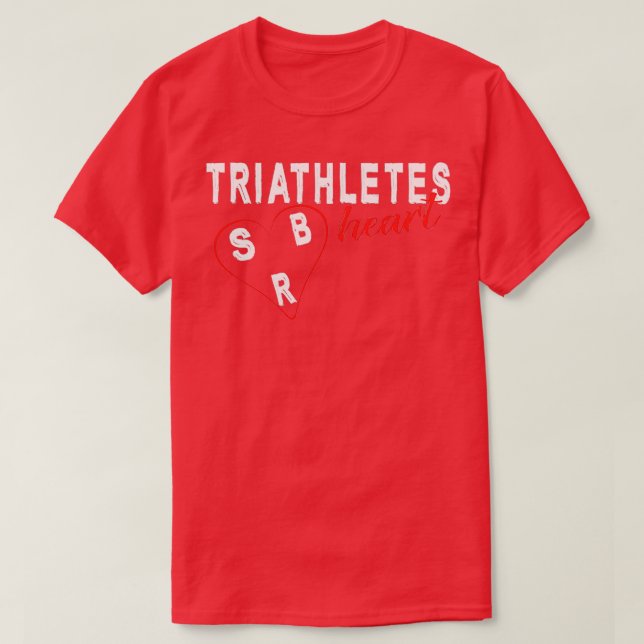 Triathletes Heart 2 T-Shirt (Design Front)