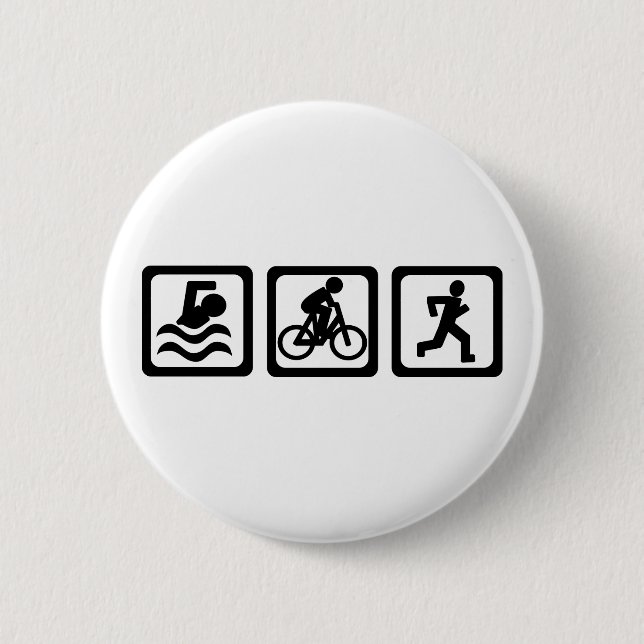 Triathlon 6 Cm Round Badge (Front)