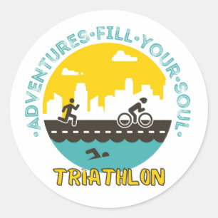 Triathlon. Adventure fill your soul Classic Round Sticker