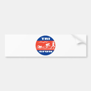 Triathlon athlete swim bike run race tri 4 fun bumper sticker