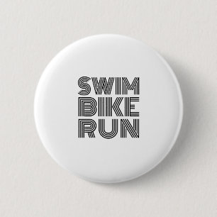 Triathlon black design 6 cm round badge
