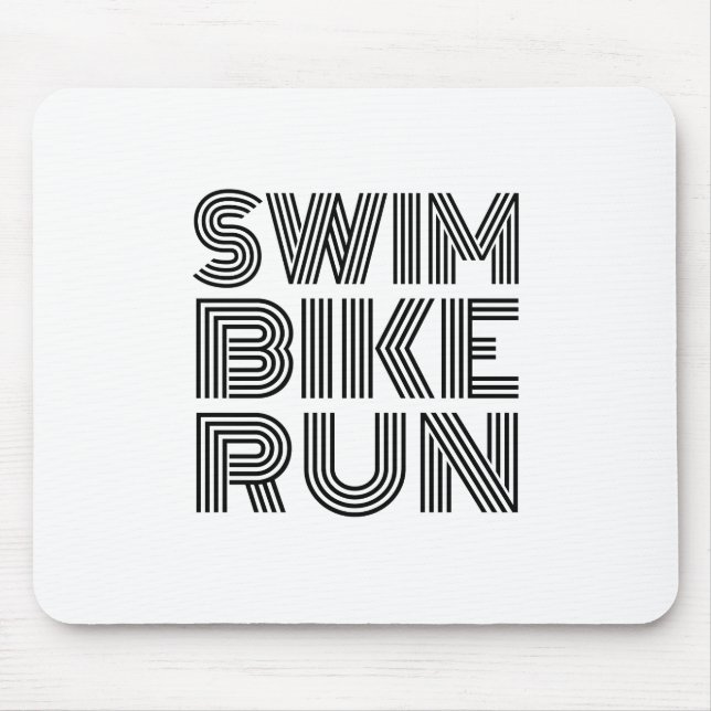 Triathlon black design mouse mat (Front)