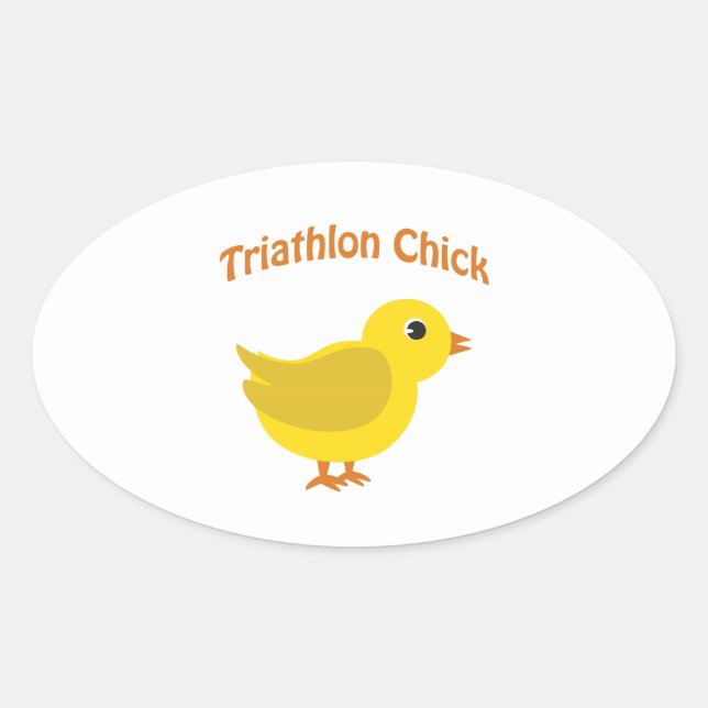 Triathlon Chick Oval Sticker (Front)