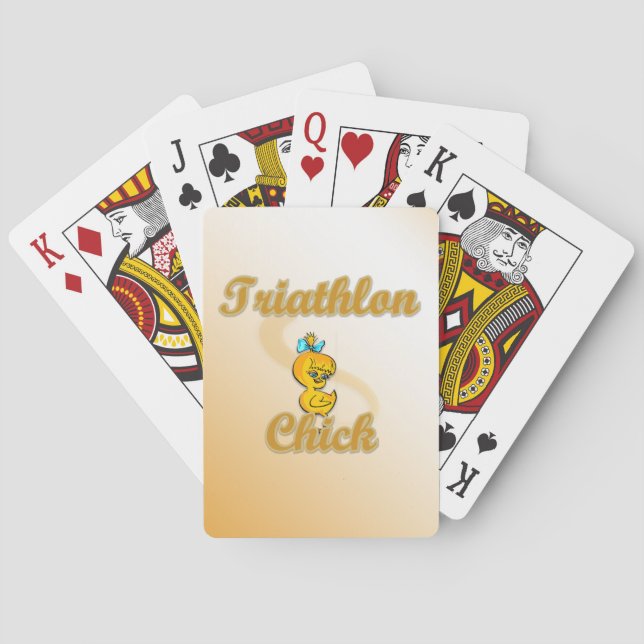 Triathlon Chick Playing Cards (Back)