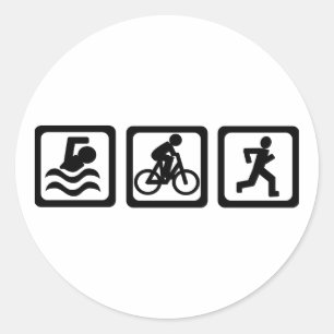 Triathlon Classic Round Sticker
