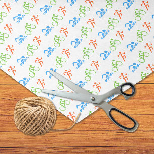 Triathlon colourful pattern sports tissue paper
