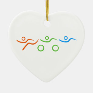 Triathlon cool and unique design ceramic tree decoration