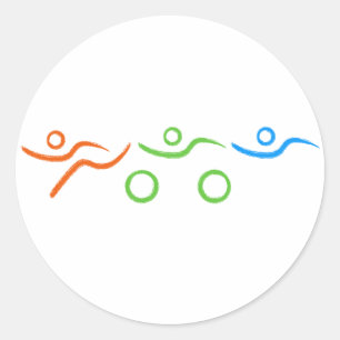 Triathlon cool and unique design classic round sticker