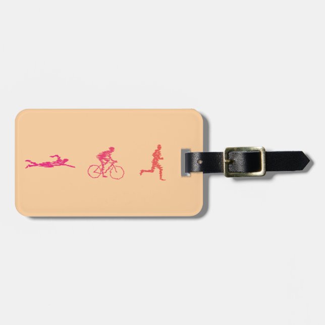 Triathlon cool and unique design luggage tag (Front Horizontal)