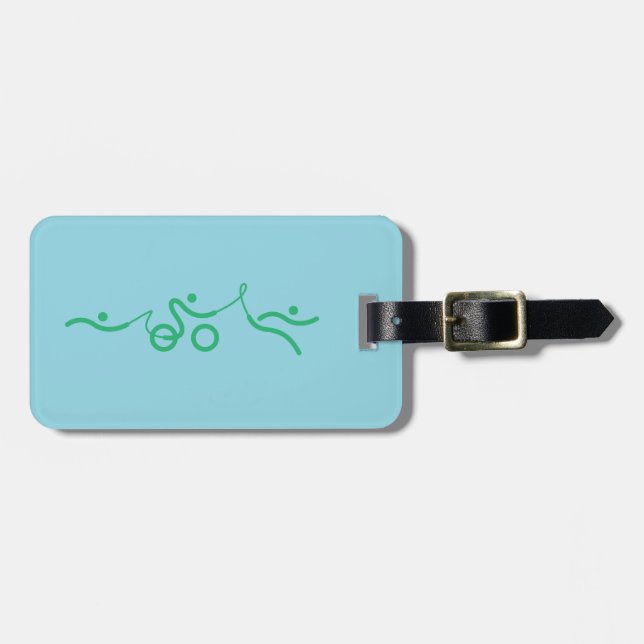Triathlon cool and unique design luggage tag (Front Horizontal)
