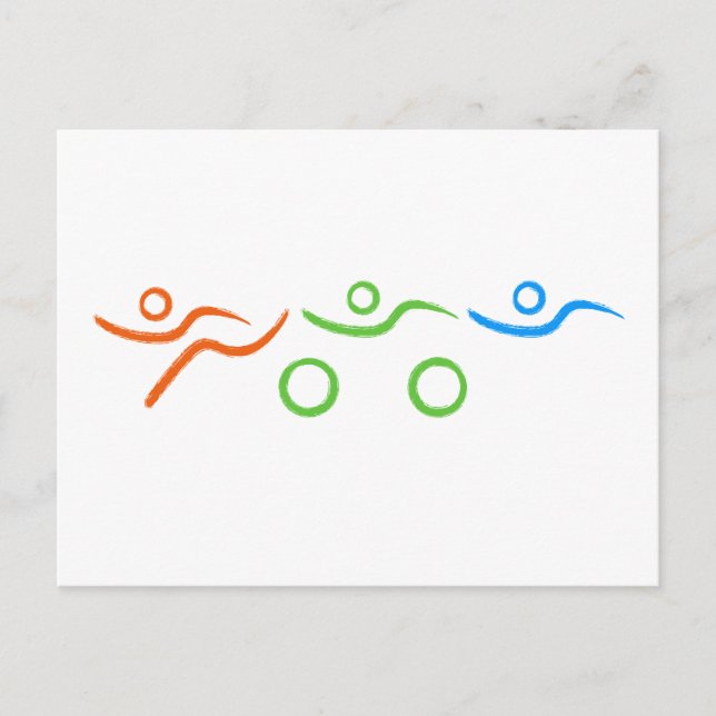 Triathlon cool and unique design postcard (Front)