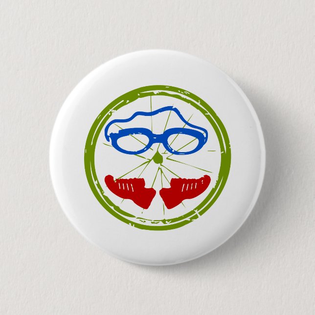 Triathlon cool artistic design 6 cm round badge (Front)