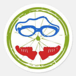 Triathlon cool artistic design classic round sticker
