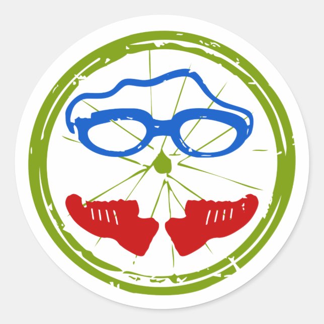 Triathlon cool artistic design classic round sticker (Front)
