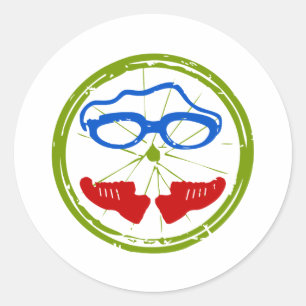 Triathlon cool artistic design classic round sticker