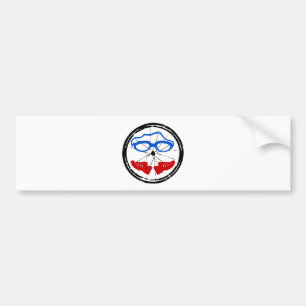 Triathlon cool artistic logo bumper sticker