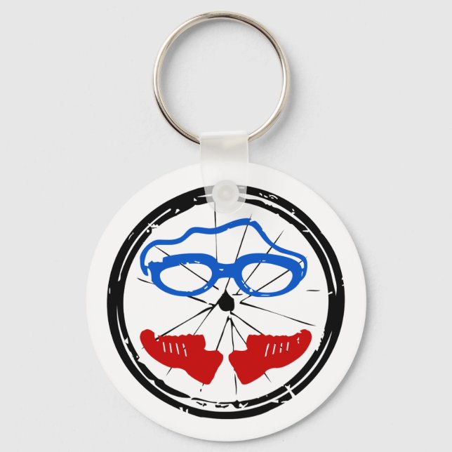 Triathlon cool artistic logo key ring (Front)
